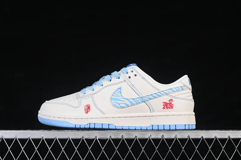 All categories Nk SB Dunk Series Nk SB Dunk Low High-end customized low-top sneakers Nike SB Dunk Low Year of the Horse limited edition Ice blue crystal High-end customized low-top casual skateboard shoes JJ2508-605